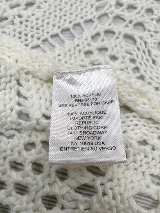 Women's Size M Open Front Crochet Openword Knit Long Cardigan Sweater - Picture 8 of 8